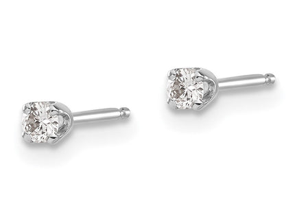 14K White Gold . I2 K-L Diamond Stud Push-on Post Earrings (Style ST1-10W)