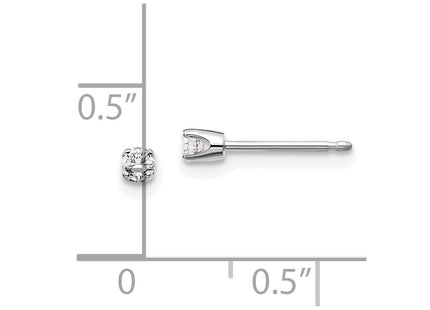 14K White Gold . I2 K-L Diamond Stud Push-on Post Earrings (Style ST1-10W)