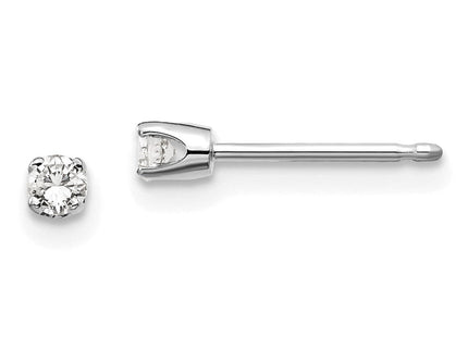 14K White Gold . I2 K-L Diamond Stud Push-on Post Earrings (Style ST1-10W)