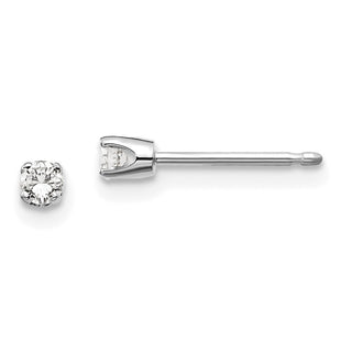 14K White Gold . I2 K-L Diamond Stud Push-on Post Earrings (Style ST1-10W)