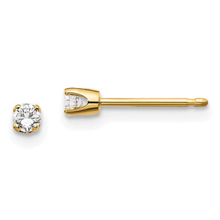 14K Yellow Gold .. I2 K-L Diamond Stud Push-on Post Earrings (Style ST1-10)