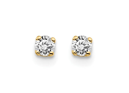 14K Yellow Gold .. I2 K-L Diamond Stud Push-on Post Earrings (Style ST1-15)
