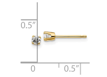 14K Yellow Gold .. I2 K-L Diamond Stud Push-on Post Earrings (Style ST1-15)