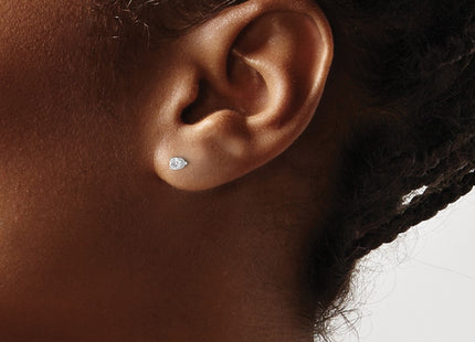 14k White Gold Earrings Style ST1 - Classique Jewelry Inc.