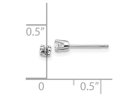 14k White Gold Earrings Style ST1 - Classique Jewelry Inc.