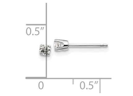 14K White Gold . I2 K-L Diamond Stud Push-on Post Earrings (Style ST1-15W)