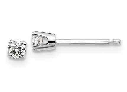 14K White Gold . I2 K-L Diamond Stud Push-on Post Earrings (Style ST1-15W)