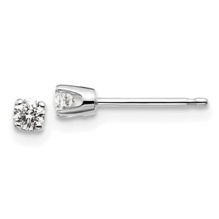 14K White Gold . I2 K-L Diamond Stud Push-on Post Earrings (Style ST1-15W)