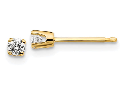 14K Yellow Gold .. I2 K-L Diamond Stud Push-on Post Earrings (Style ST1-15)
