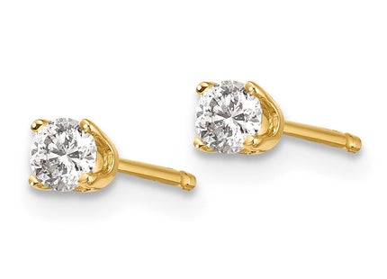 14K Yellow Gold .. I2 K-L Diamond Stud Push-on Post Earrings (Style ST1-20)