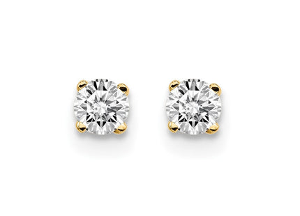 14K Yellow Gold .. I2 K-L Diamond Stud Push-on Post Earrings (Style ST1-20)