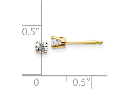 14K Yellow Gold .. I2 K-L Diamond Stud Push-on Post Earrings (Style ST1-20)