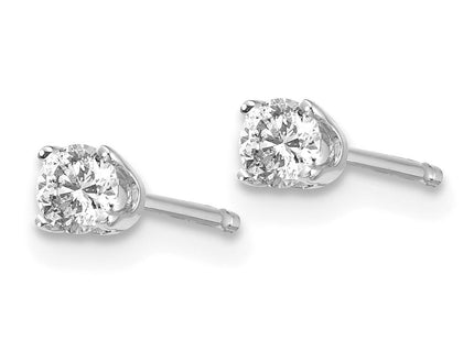 14K White Gold . I2 K-L Diamond Stud Push-on Post Earrings (Style ST1-20W)