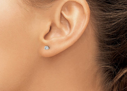 14k White Gold Earrings Style ST1 - Classique Jewelry Inc.