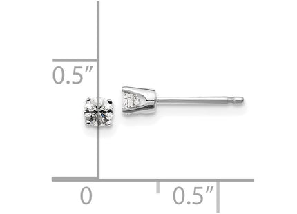 14K White Gold . I2 K-L Diamond Stud Push-on Post Earrings (Style ST1-20W)