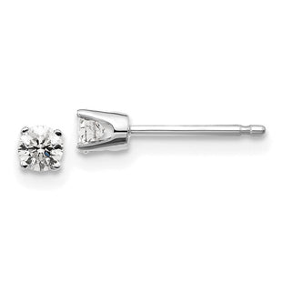 14K White Gold . I2 K-L Diamond Stud Push-on Post Earrings (Style ST1-20W)