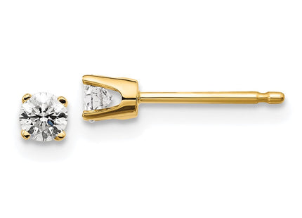 14K Yellow Gold .. I2 K-L Diamond Stud Push-on Post Earrings (Style ST1-20)