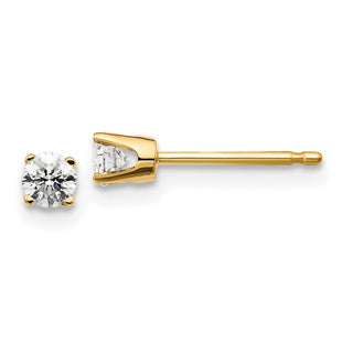 14K Yellow Gold .. I2 K-L Diamond Stud Push-on Post Earrings (Style ST1-20)