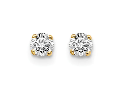 14K Yellow Gold .. I2 K-L Diamond Stud Push-on Post Earrings (Style ST1-25)