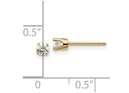14K Yellow Gold .. I2 K-L Diamond Stud Push-on Post Earrings (Style ST1-25)