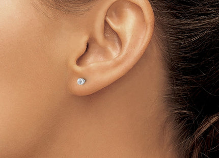 14K White Gold . I2 K-L Diamond Stud Push-on Post Earrings (Style ST1-25W)