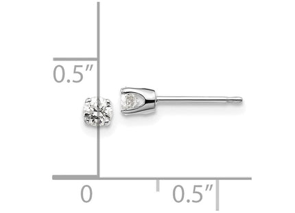 14K White Gold . I2 K-L Diamond Stud Push-on Post Earrings (Style ST1-25W)