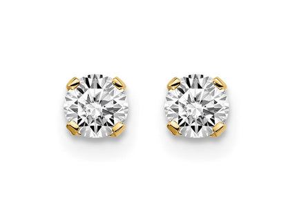 14K Yellow Gold .. I2 K-L Diamond Stud Push-on Post Earrings (Style ST1-30)