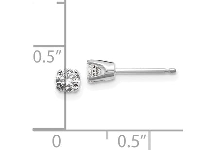 14K White Gold . I2 K-L Diamond Stud Push-on Post Earrings (Style ST1-30W)