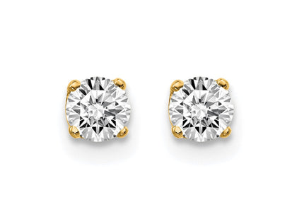 14K Yellow Gold .. I2 K-L Diamond Stud Push-on Post Earrings (Style ST1-40)