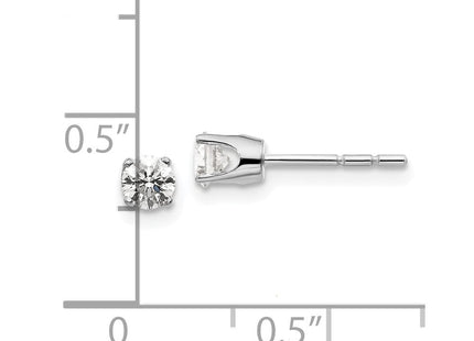 14K White Gold . I2 K-L Diamond Stud Push-on Post Earrings (Style ST1-40W)