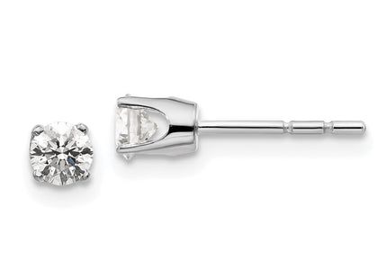 14k White Gold Earrings Style ST1 - Classique Jewelry Inc.