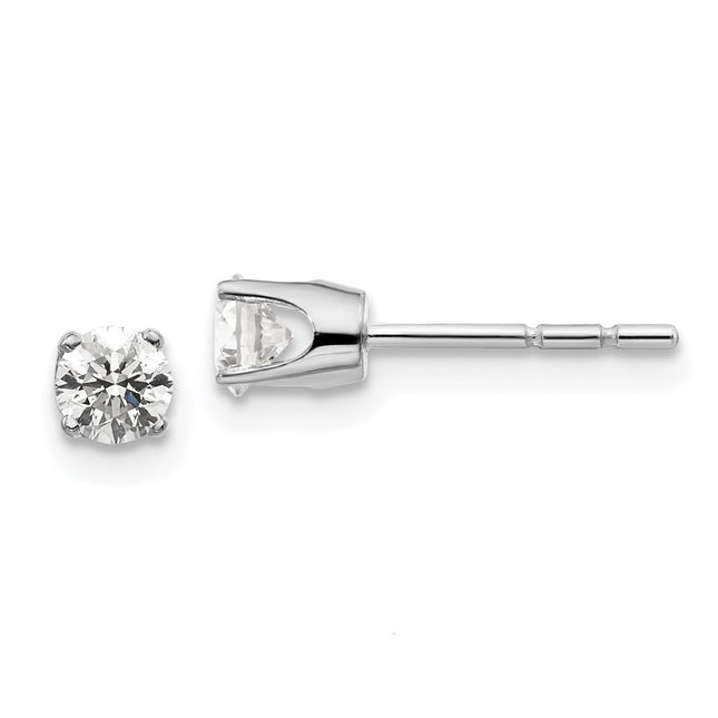 14k White Gold Earrings Style ST1 - Classique Jewelry Inc.
