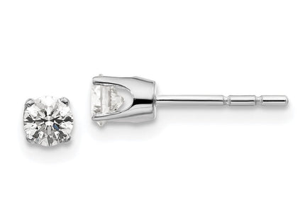 14K White Gold . I2 K-L Diamond Stud Push-on Post Earrings (Style ST1-40W)