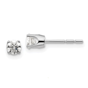 14K White Gold . I2 K-L Diamond Stud Push-on Post Earrings (Style ST1-40W)