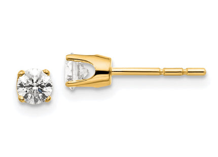 14K Yellow Gold .. I2 K-L Diamond Stud Push-on Post Earrings (Style ST1-40)