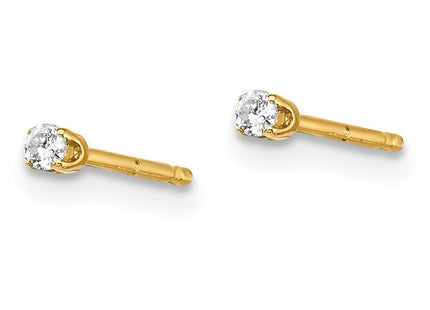 14k Yellow Gold Earrings Style ST1 - Classique Jewelry Inc.