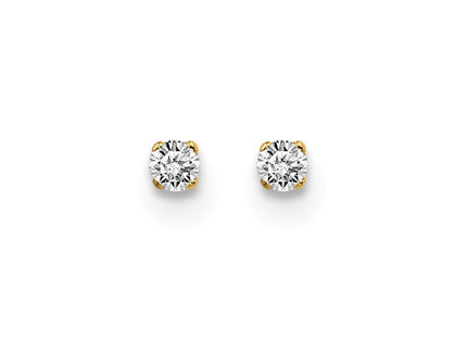 14K Yellow Gold .. I2 K-L Diamond Stud Push-on Post Earrings (Style ST1-5)