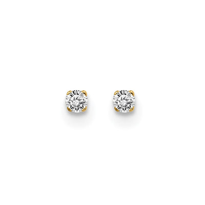 14K Yellow Gold .. I2 K-L Diamond Stud Push-on Post Earrings