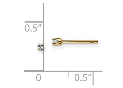 14K Yellow Gold .. I2 K-L Diamond Stud Push-on Post Earrings (Style ST1-5)