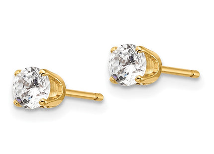 14K Yellow Gold .. I2 K-L Diamond Stud Push-on Post Earrings (Style ST1-50)