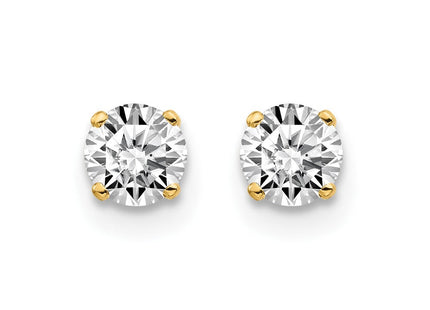 14K Yellow Gold .. I2 K-L Diamond Stud Push-on Post Earrings (Style ST1-50)