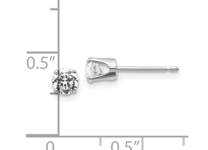 14k White Gold Earrings Style ST1 - Classique Jewelry Inc.