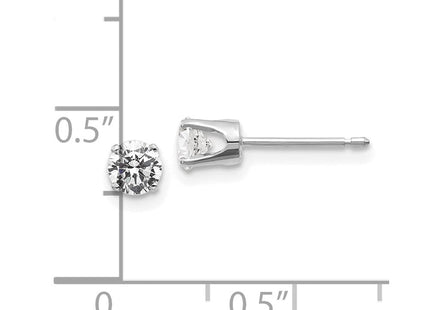 14K White Gold . I2 K-L Diamond Stud Push-on Post Earrings (Style ST1-50W)