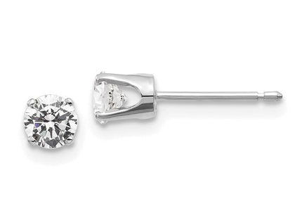 14K White Gold . I2 K-L Diamond Stud Push-on Post Earrings (Style ST1-50W)