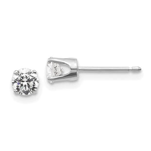 14K White Gold . I2 K-L Diamond Stud Push-on Post Earrings (Style ST1-50W)