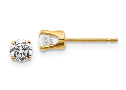 14K Yellow Gold .. I2 K-L Diamond Stud Push-on Post Earrings (Style ST1-50)
