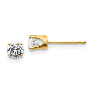 14K Yellow Gold .. I2 K-L Diamond Stud Push-on Post Earrings (Style ST1-50)