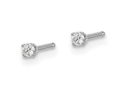 14k White Gold Earrings Style ST1 - Classique Jewelry Inc.