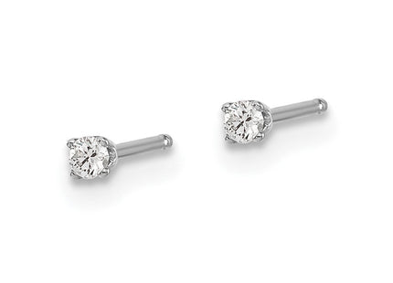 14K White Gold . I2 K-L Diamond Stud Push-on Post Earrings (Style ST1-5W)