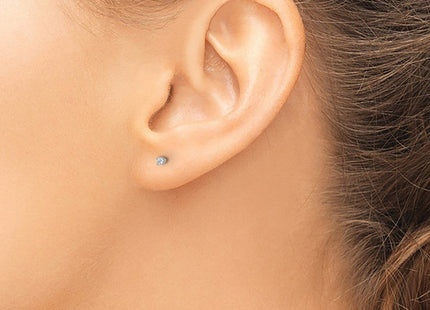 14K White Gold . I2 K-L Diamond Stud Push-on Post Earrings (Style ST1-5W)